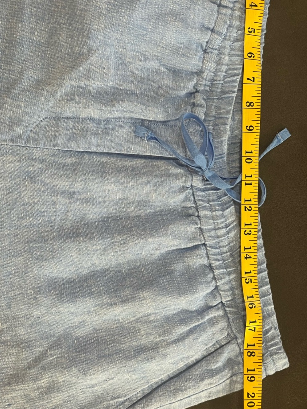 Talbots Sky Blue Wide-Leg Linen Drawstring Pants - Picture 11 of 14